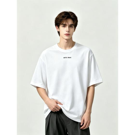 Men's 200g 100% Cotton Long Sleeve T-Shirt, Heavyweight All Cotton Casual Base Layer Tee for Spring & Autumn, Men's Apparel