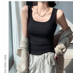Threaded Square Collar Vest for Women, Thin, Large Size, Slim Fit, Anti-Exposure, Versatile Bottoming, New Outer Sleeveless Vest