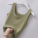 40.00 kg-100.00 kg Sling Threaded Vest Women's Large Size Slim-fit Outer Wear Inner Base Shirt Sleeveless Thin Factory Outlet