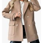 2026 New Hot Item: Exquisite Style, Camel Double-Breasted Loose-Fit Coat, Women's Autumn-Winter Commuting Jacket
