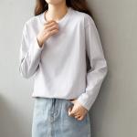 Xinjiang Pure Cotton White Long-Sleeved T-Shirt for Women, Autumn Inner Wear, Versatile Casual Top, Pure Cotton Long-Sleeved T-Shirt for Women