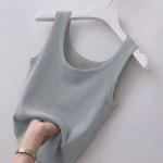40.00 kg-100.00 kg Sling Threaded Vest Women's Large Size Slim-fit Outer Wear Inner Base Shirt Sleeveless Thin Factory Outlet