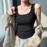 Threaded Square Collar Vest for Women, Thin, Large Size, Slim Fit, Anti-Exposure, Versatile Bottoming, New Outer Sleeveless Vest