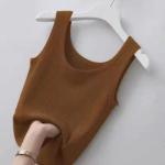 40.00 kg-100.00 kg Sling Threaded Vest Women's Large Size Slim-fit Outer Wear Inner Base Shirt Sleeveless Thin Factory Outlet