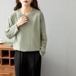 Xinjiang Pure Cotton White Long-Sleeved T-Shirt for Women, Autumn Inner Wear, Versatile Casual Top, Pure Cotton Long-Sleeved T-Shirt for Women