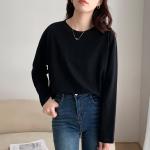 Xinjiang Pure Cotton White Long-Sleeved T-Shirt for Women, Autumn Inner Wear, Versatile Casual Top, Pure Cotton Long-Sleeved T-Shirt for Women
