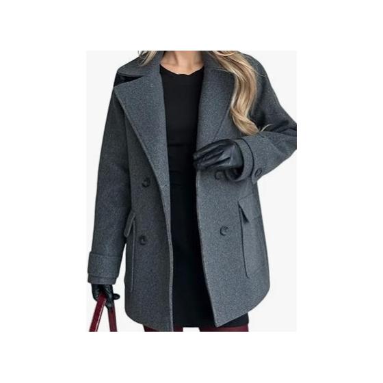 2026 New Hot Item: Exquisite Style, Camel Double-Breasted Loose-Fit Coat, Women's Autumn-Winter Commuting Jacket